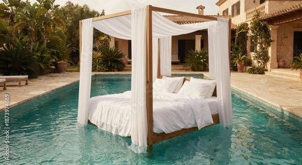 Obraz Canopy bed in the pool