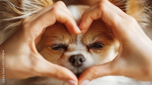 Obraz A loving moment shared with a dog.