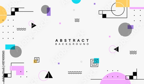 Obraz Abstract colorful shapes background vector design
