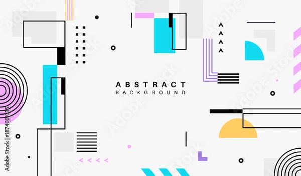 Obraz Abstract colorful shapes background vector design