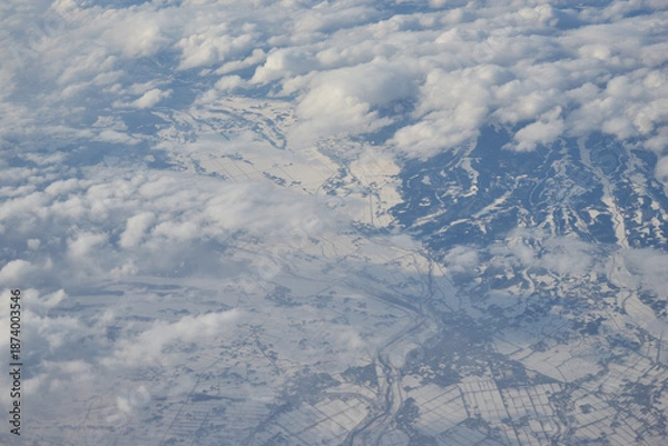 Fototapeta 北海道上空からの景色