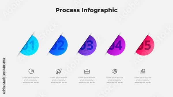 Obraz Abstract Data Visualization Infographic Diagram for Business Analytics with 5 Steps