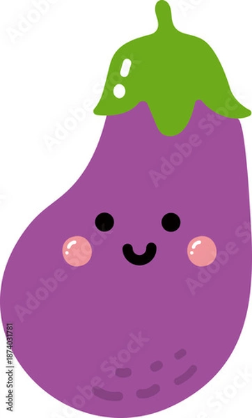 Obraz Cute Cartoon Eggplant