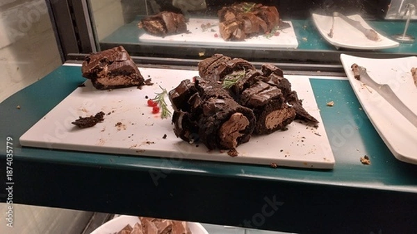 Obraz chocolate cake on a plate