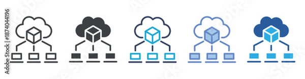 Obraz Cloud Computing icon set multiple style collection
