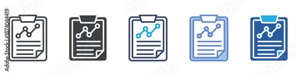 Obraz Report icon set multiple style collection