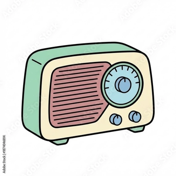 Obraz retro radio vector illustration