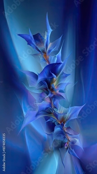 Obraz Abstract Blue Floral Design