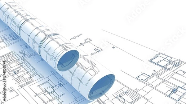 Obraz Detailed Construction Blueprint Design