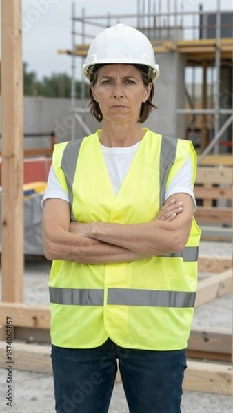Obraz Construction Site Foreman Portrait