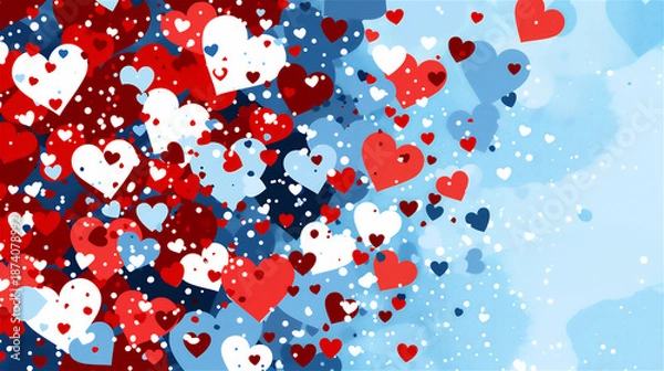 Fototapeta ハートの模様と色彩の抽象背景
