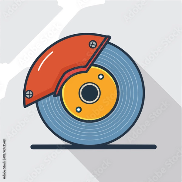 Obraz grinding disc flat vector illustration icon