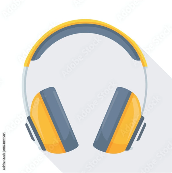 Obraz ear protection flat vector illustration icon