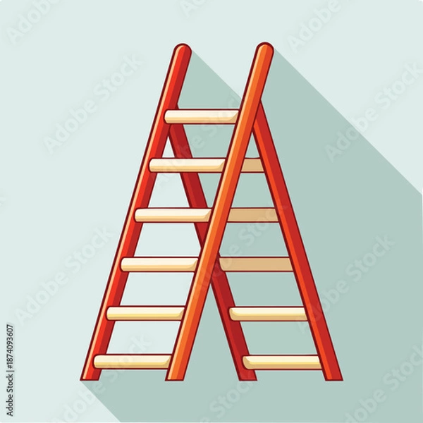 Obraz step ladder flat vector illustration icon