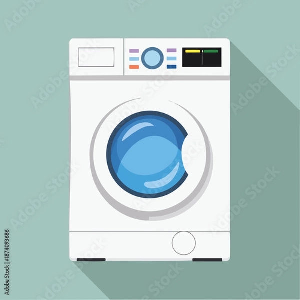 Obraz washer flat vector illustration icon