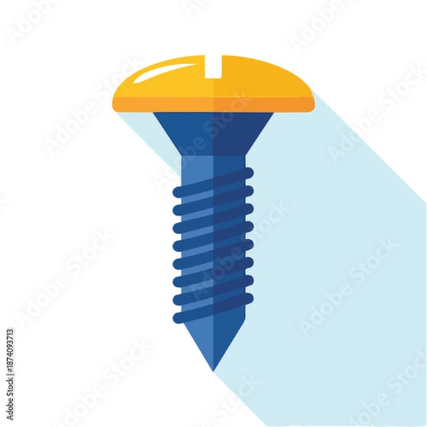 Obraz screw flat vector illustration icon