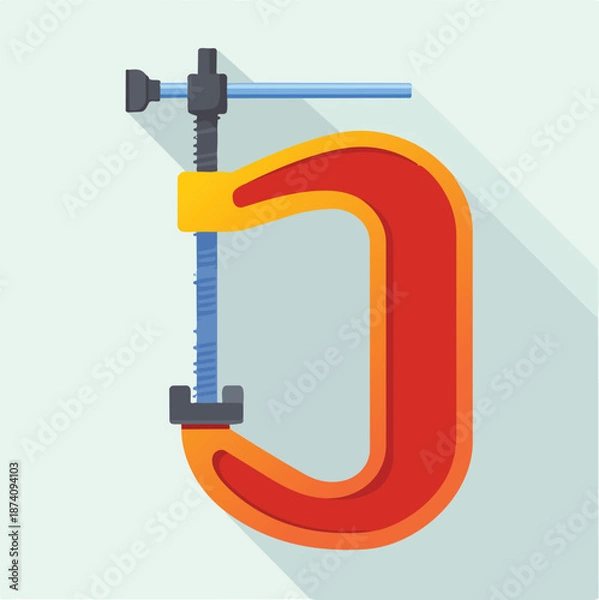 Obraz c clamp flat vector illustration icon