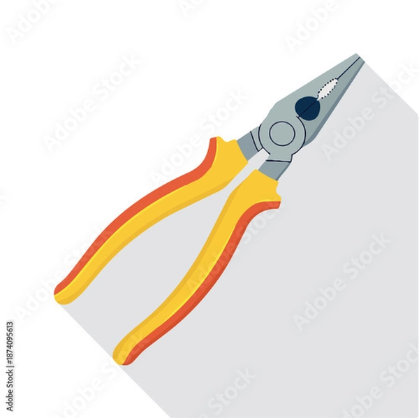 Obraz lineman pliers flat vector illustration icon