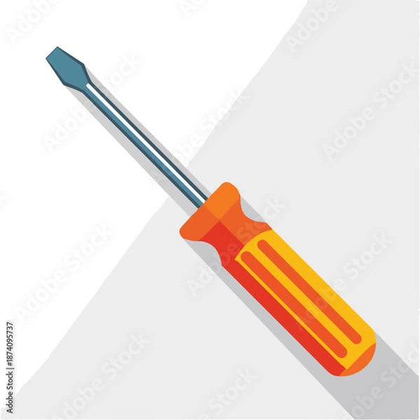 Obraz screwdriver flat vector illustration icon