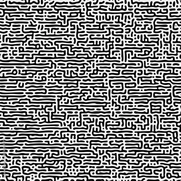 Obraz Turing pattern with black and white reaction diffusion lines
