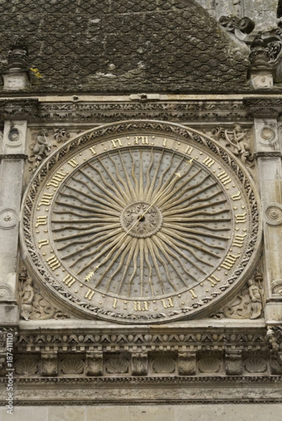 Fototapeta clock detail on the Chartres Cathedral in Chartres France