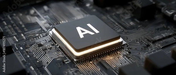 Obraz Ai chip on circuit board