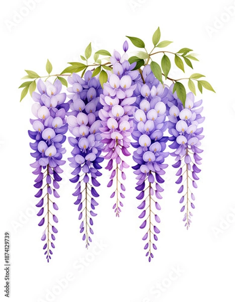 Obraz 藤の花の水彩イラスト