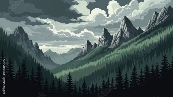 Obraz mountain landscape with mountains