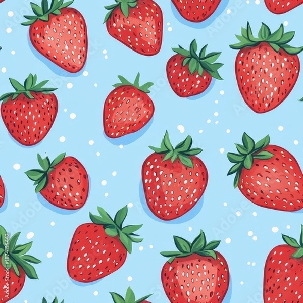 Obraz strawberry seamless pattern background illustration