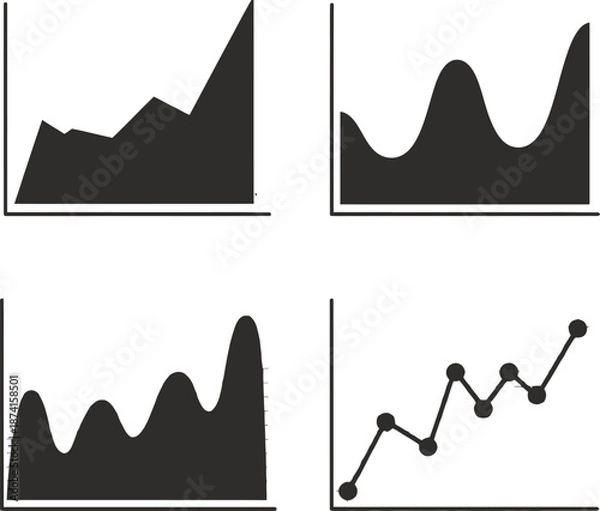 Obraz Graphs and Charts Collection