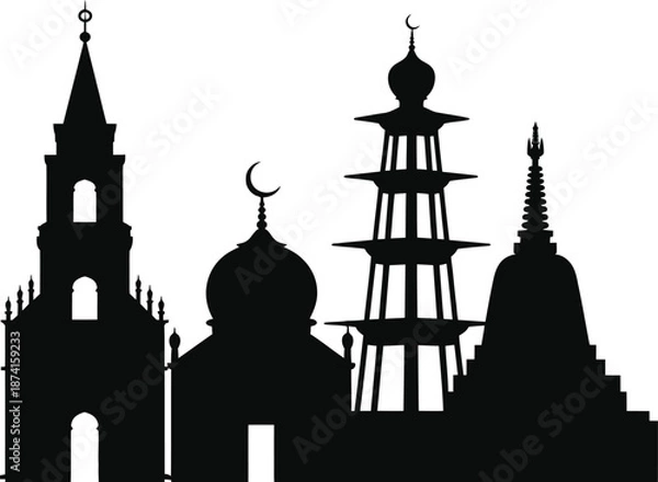 Obraz Religious Architecture Silhouettes
