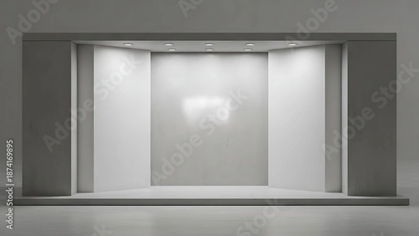 Obraz Empty Stage with Spotlight and Curtains.