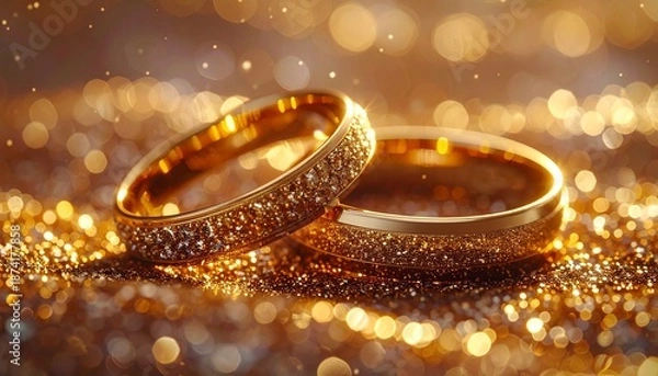 Obraz golden wedding rings