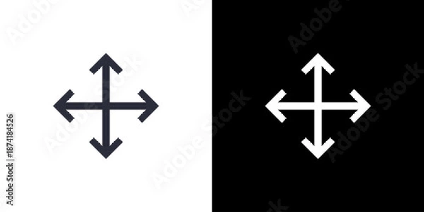 Obraz Movement icon concept with flat Black White Background. Vector illustration.