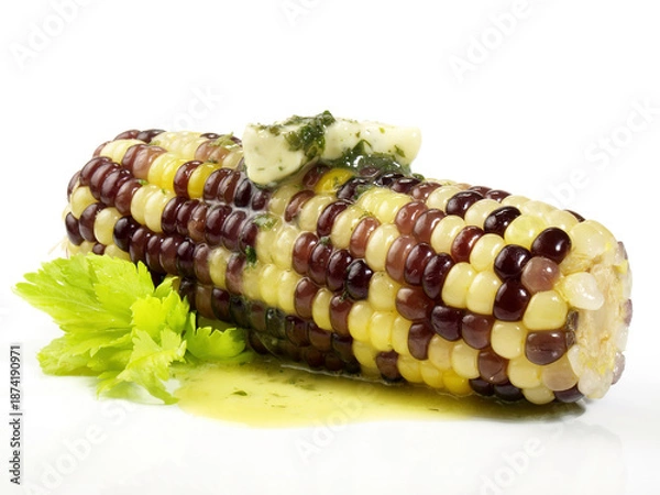 Obraz Vegetables - Multi Coloured Sweet Corn Cobs  white Background