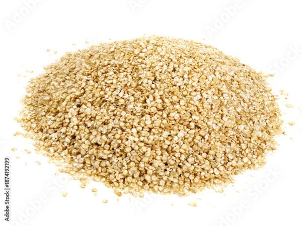 Obraz Grated Quinoa on white Background
