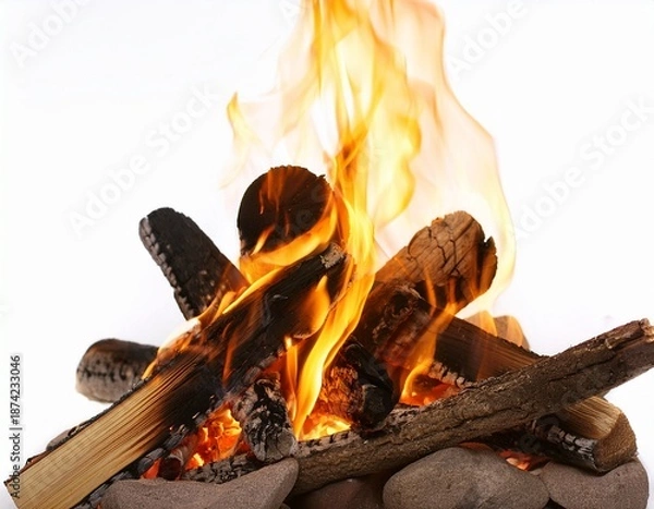 Obraz campfire flame against white background