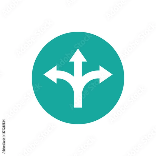 Obraz three way sign icon design vector