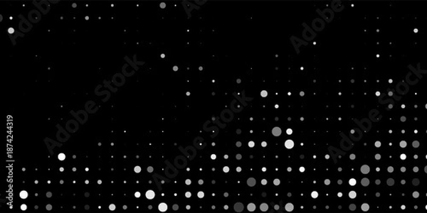 Obraz A clean and minimalist pattern featuring evenly spaced white polka dots on a solid black background.