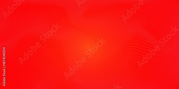 Obraz Abstract dots halftone red color pattern gradient texture with technology digital background.