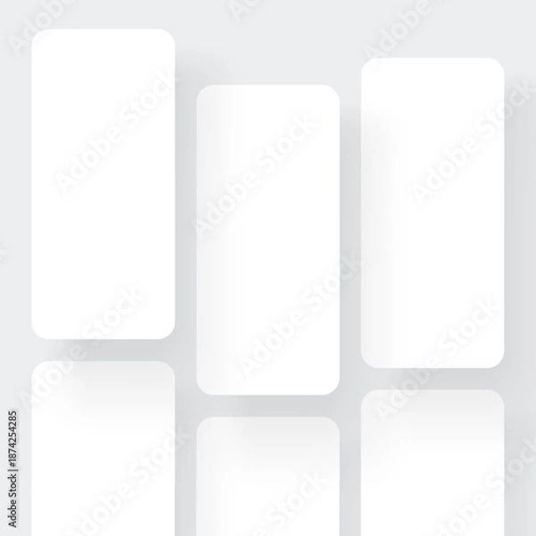 Obraz Blank smartphone app screens. Vector mockup for mobile app presentation and UI interface design