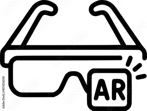 Obraz augmented reality glasses icon vector sign, symbol, vector, art
