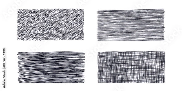 Fototapeta Black hand drawn diagonal, parallel line texture