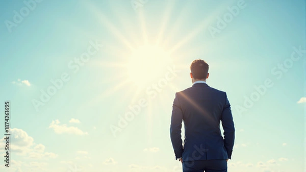 Obraz Businessman Facing Sun
