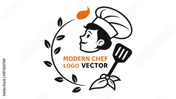 Obraz Modern chef logo vector illustration