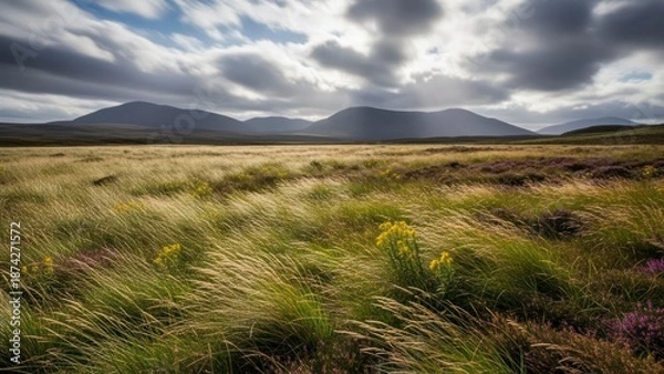Obraz Field and hills