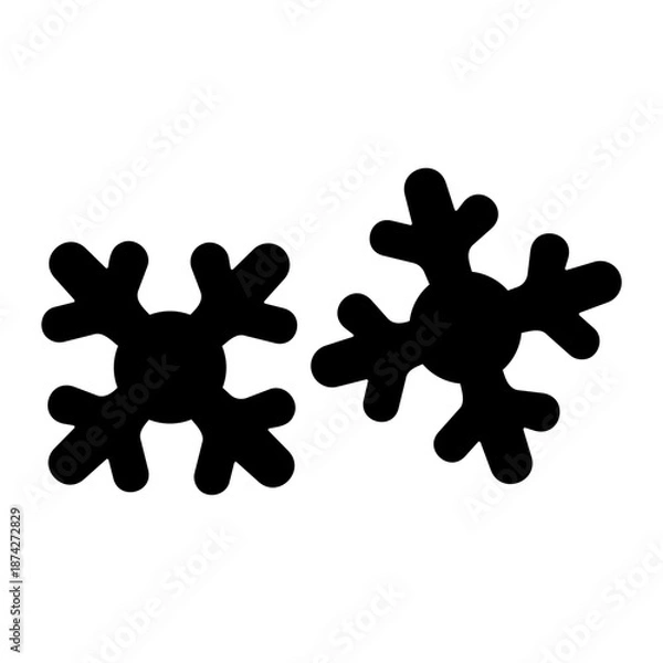 Fototapeta Snowflake crystal Solid icon