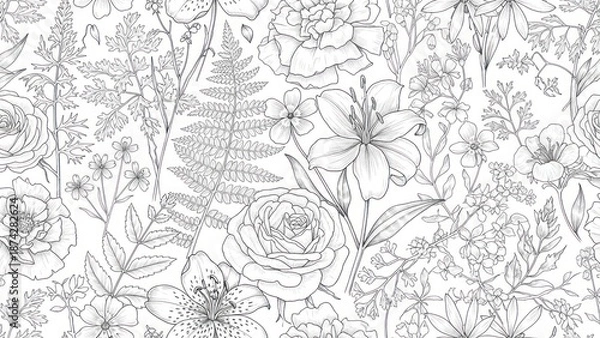 Fototapeta Floral pattern