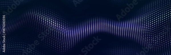 Obraz Sci-fi background. Digital wave with many particles. Template for festive presentation. 3d rendering
