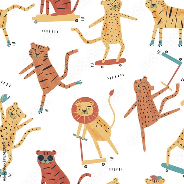 Obraz Skateboard tiger